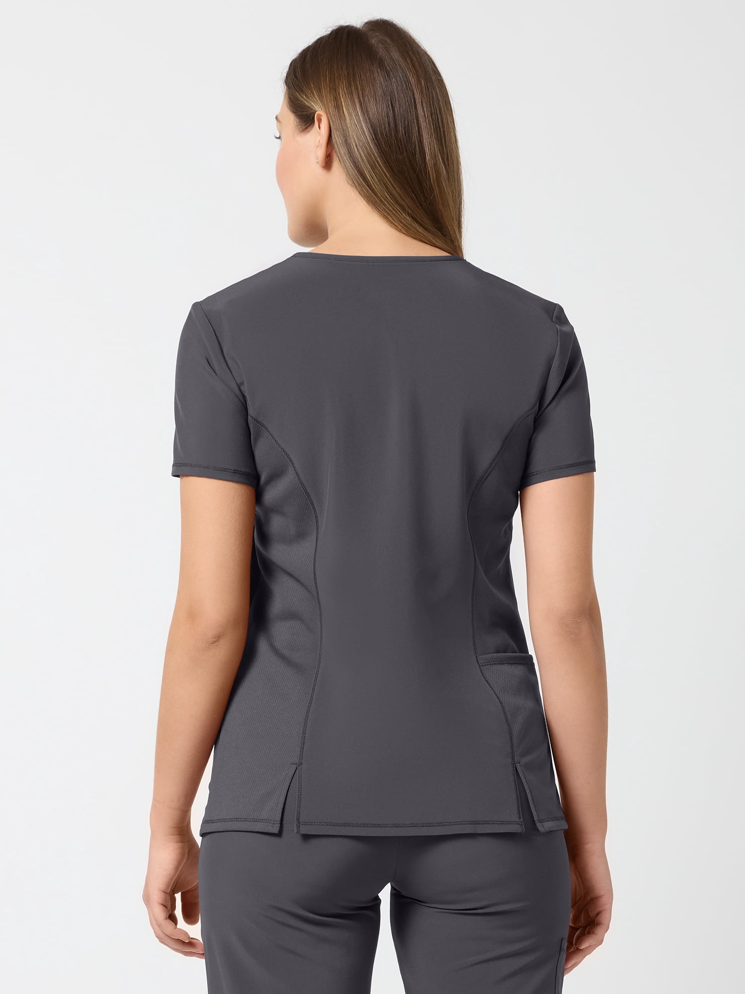 Scrubstar Performance Women’s Shaped Antimicrobial Mesh Panel V-Neck Scrub Top, Sizes XS–3XL