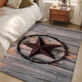 thumbnail image 3 of Area Rug 48×72in, Retro Country Texas Western Star Floor Carpet Living Room Rug, Rustic Vintage Wood Plank Non-Slip Welcome Mat Indoor Rugs for Bedroom Dining Room, 3 of 9