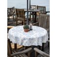 thumbnail image 2 of Outdoor Tablecloth with Umbrella Hole Zipper Blue Boho Floral Round Tablecloth 60" Waterproof Outside Table Cloth Farmhouse Middle Century Flowers Patio Table Cover Tablecloths for Picnic Party, 2 of 8