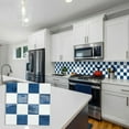 thumbnail image 5 of DEWOO Thick Peel and Stick Backsplash Tiles Kitchen Bathroom Square Self Adhesive Wall Tile Checkerboard Checkered Stickers,Blue (10-Sheet, 9"×9"), 5 of 15
