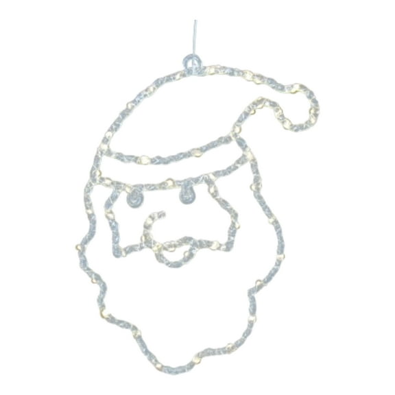 Good Tidings 18” Santa Face Lighted Silhouette – 50 Warm White LED Fairy Lights
