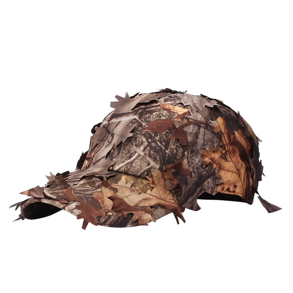 Fewfanhot Unisex Outdoor Bionic-Leaf Camouflage Baseball Cap, Breathable Sun Hat for Hiking Camping and Nature Adventures