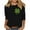 Black 8, variant on hotojiny Womens 3/4 Length Sleeve Tops St. Patrick's Day Fashion Crewneck Tops Casual Spring Summer Outfits