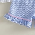 thumbnail image 6 of NOLDARES Toddler Baby Girl Summer Clothes Short Sleeves T-Shirt Tops + Shorts 3 6 9 12 18 24 Months Outfits Set(Blue,12-18 Months), 6 of 7