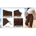 thumbnail image 5 of WellSize Plus Size Capris Pants for Women Lightweight Casual Joggers with Pockets Loose Fit High Waisted Pants, 5 of 7