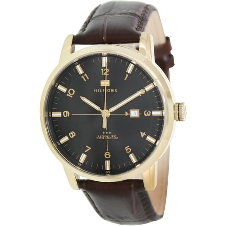 Tommy Hilfiger Men's George 1710329 Brown Leather Analog Quartz Watch