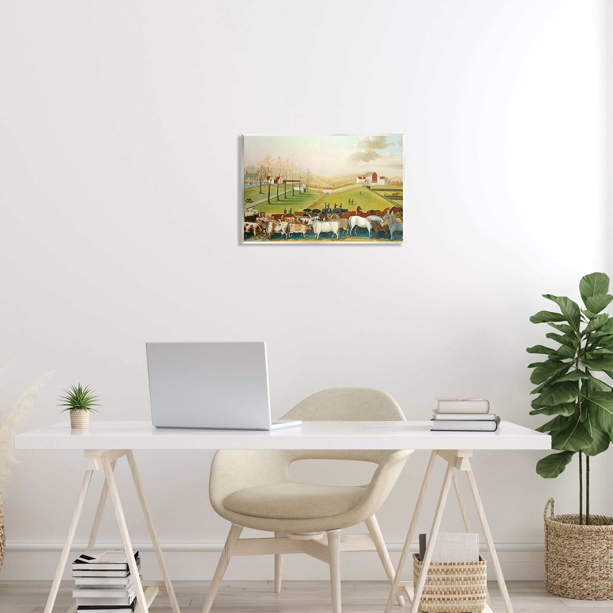 Stupell Industries The Cornell Farm Edward Hicks Classic Farm Painting Painting Unframed Art Print Wall Art, Design by one1000paintings