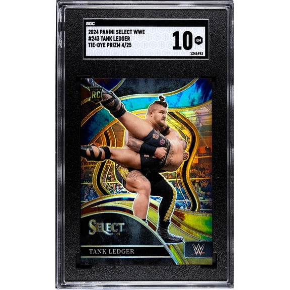 2024 Panini Select WWE Tie-Dye Prizm Tank Ledger #243 RC /25 SGC 10