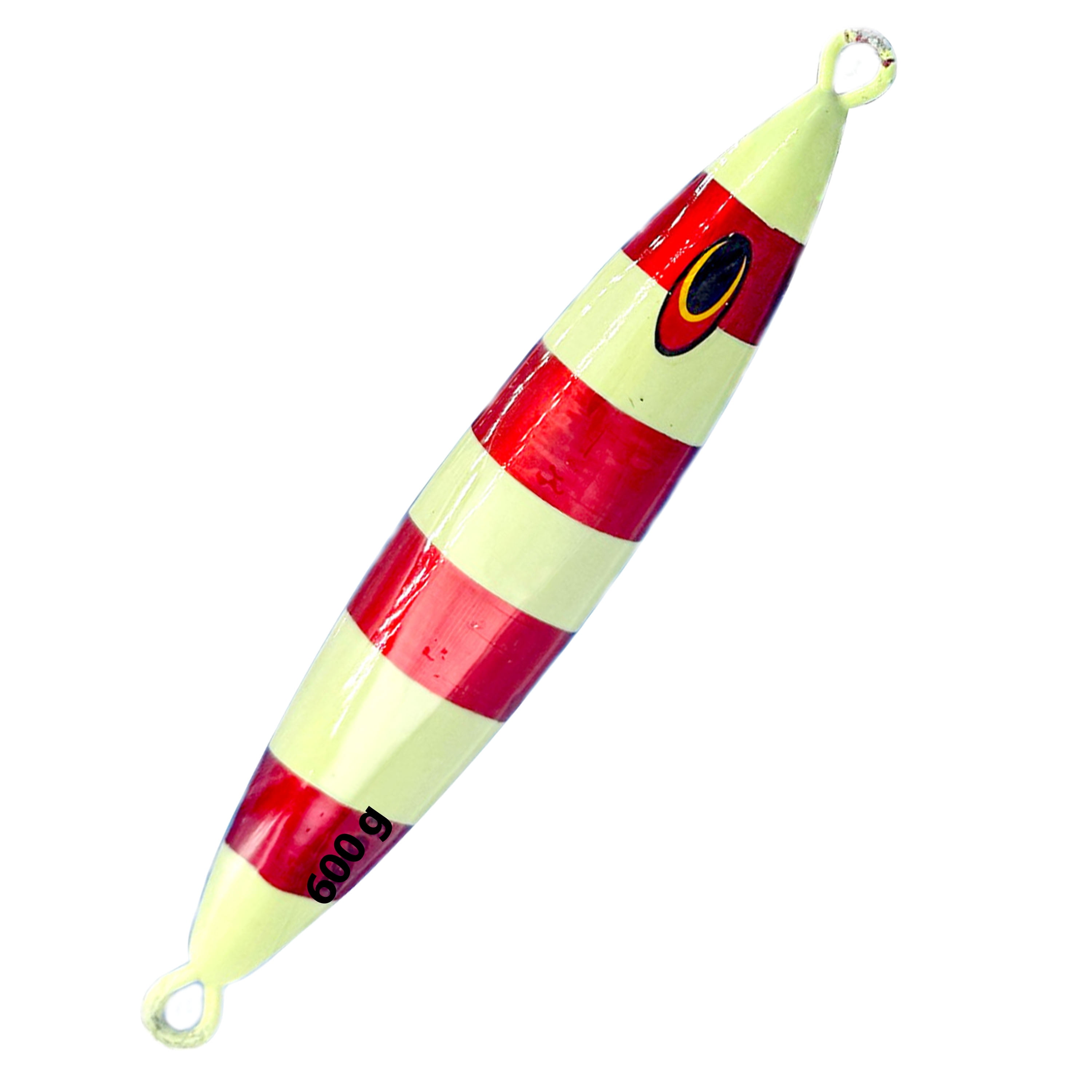 7" Tuna Jig 600g,3 Pcs Rainbow Zebra Glow Fishing Lures, Ideal for Tuna & Saltwater Fishing