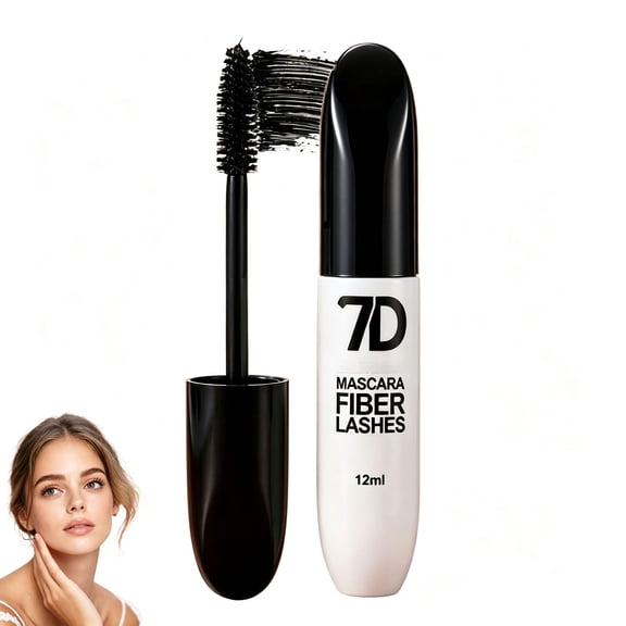7D Silk Fiber Lash Mascara, Waterproof 24Hr Smudge Proof Black Lengthening Mascara for Dramatic Long Volume Lashes.(1Pcs)