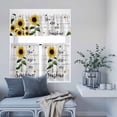 thumbnail image 6 of 3 Piece Kitchen Curtains and Valances Set Sunflowers Cafe Curtains 36 Inch Length Farmhouse Retro Pastoral Floral Wooden Grain Valance & Tier Curtain for Living Room Bedroom Window 54"x18"+27"x36"*2, 6 of 6
