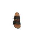 thumbnail image 4 of Women Soft Cork Cushioned Footbed PU Leather Double Strap Slider Sandal (PU Black/ 8), 4 of 4