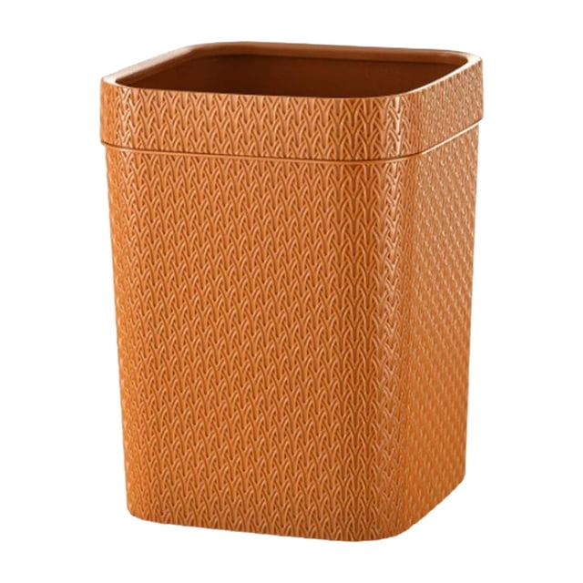Abbracc Garbage Bucket Square Rattan Room Toilet Kitchen Orange