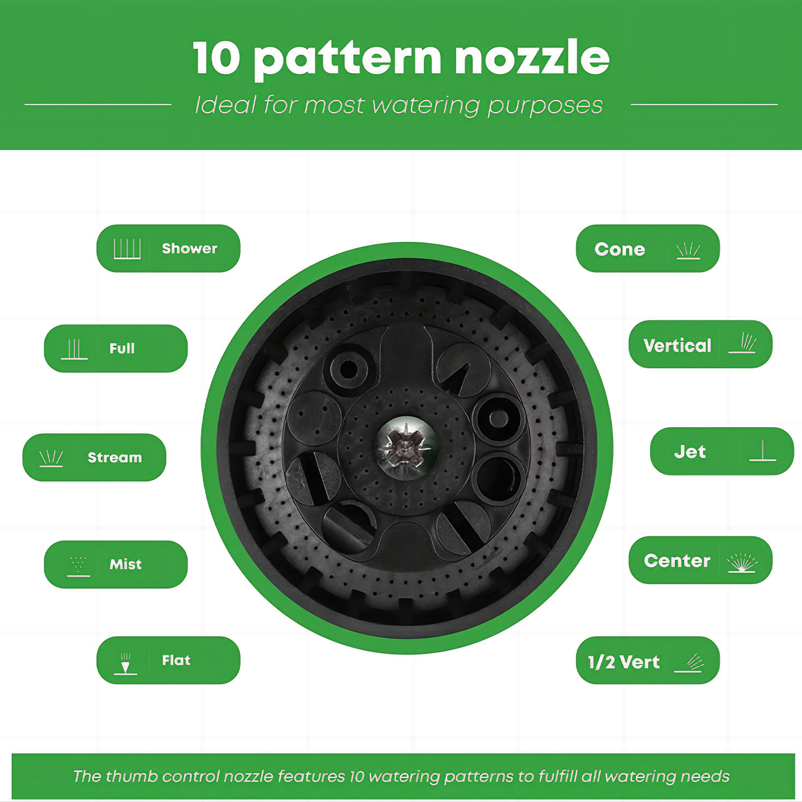 Keyahappy Water Hose Nozzle with 10 Spray Patterns photo 6