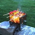 thumbnail image 3 of Parrilla De Barbacoa De Carbón Plegable, Juegos De Parrilla De Barbacoa De Carbón De Acero Inoxidable Portátil Para Pícnic Al Aire Libre, Patio, Camping Sweethay OD012597-00, 3 of 6
