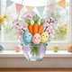 thumbnail image 1 of Colgasoles para ventana con huevo de flor de Pascua – Adorno agrícola de estilo acrílico teñido, cadena metálica redonda de 20 cm, regalo para decoración de jardín interior exterior, 1 of 8