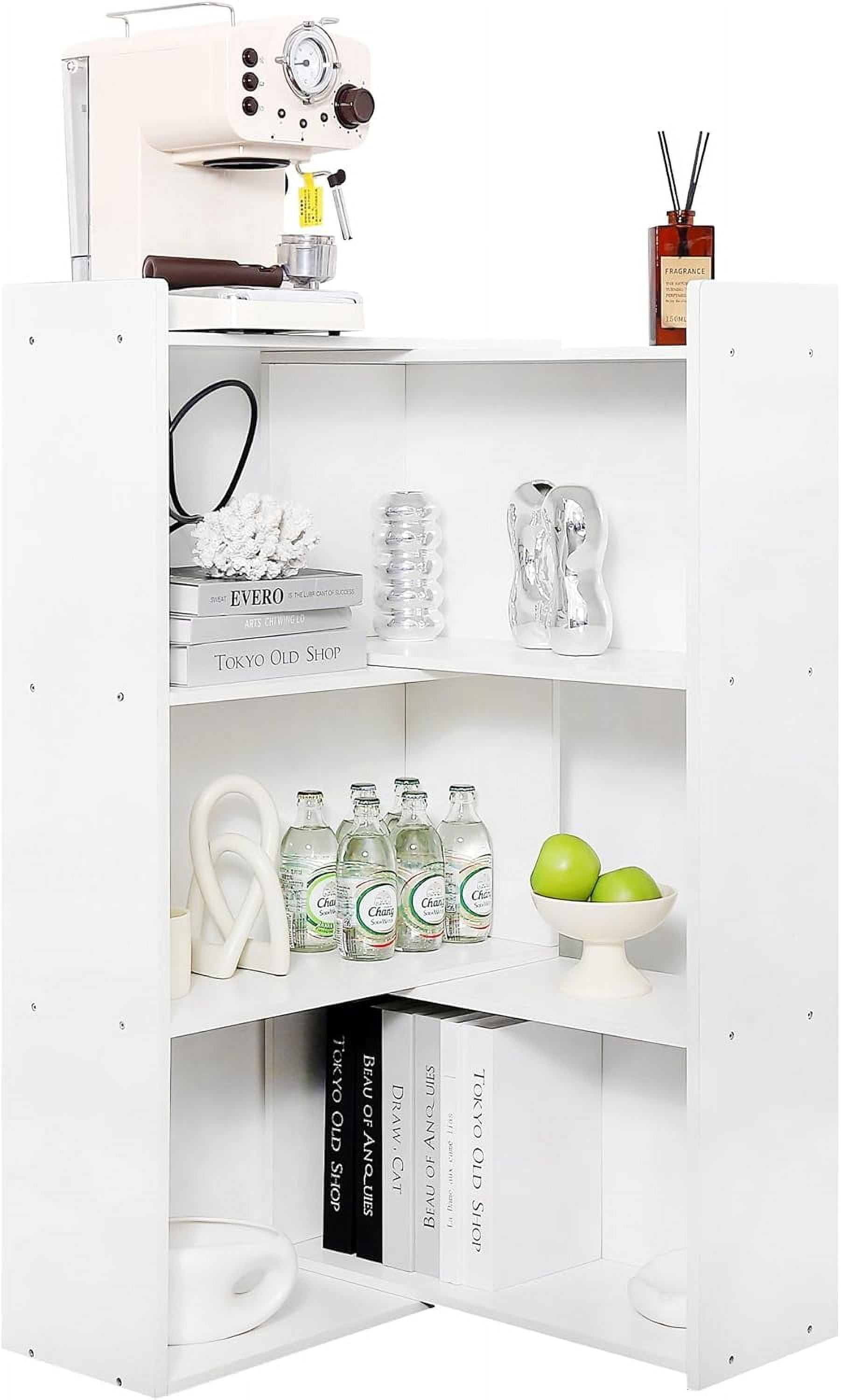 Reliancer 360° Adjustable Open Bookcase, 4-Tier Bookshelf with 6 Storage Cubes