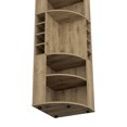 thumbnail image 7 of Corner Bar Cabinet, Farmhouse Wine Bar Cabinet with Five Shelves, Eight Bottle Cubbies and Steamware White, Display Cabinet Hutch Corner Wine Rack for Kitchen, Dining Room, Light Oak, 7 of 7