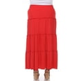 thumbnail image 3 of White Mark Women’s Plus Size Soft Tiered Maxi Skirt, 3 of 6