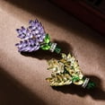 thumbnail image 4 of Lavender Flower Brooch Crystal Rhinestone Glass Bouquet Brooch Lapel Pin Fashion Jewelry Dress Decoration Wedding Party for Women Gift, 4 of 8