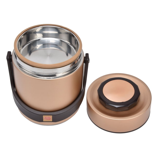 Stainless Steel Insulated Lunch Box, Reinforced Leakproof High Density Insulation Bucket For Working Gold