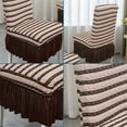 thumbnail image 5 of EUDIDV Comfortable Relaxing Cushion Modern Easy Thickened Chair Cover Seersucker Chair Cover Home Elastic Dining Chair Cover Lace Skirt Supportive Seat, 5 of 6