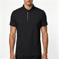 thumbnail image 5 of FAWUUDO Men's Shirts Short Sleeve Moisture Wicking Performance Collared Shirt for Work Casual Sports Black, 5 of 7