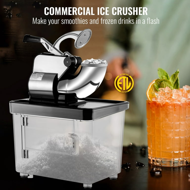 Electric Ice Crusher Machine Stainless Steel Ice Chopper Crushed Ice  Machine Ice Crushing Machine With Handle And Bowl