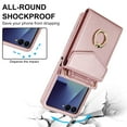 thumbnail image 6 of ELEHOLD Luxury Wallet Case For Motorola Razr Ultra 2025/ Razr 60 Ultra,with Organ Card Slots RFID Blocking Metal Ring Holder Crossbody Shoulder Strap Leather Purse Case for Women Girls,Rosegold, 6 of 9