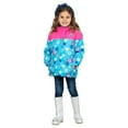 thumbnail image 1 of Girls Jacket Floral Lined Winter Hooded Jacket Kids Coat, Turquoise, Size: 5/6, 1 of 7
