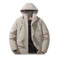 thumbnail image 1 of Veste Imperméable pour Homme Épaisse à Manches Longues à Capuche Chaude Décontractée Extérieur Usage Quotidien Nylon Spandex, 1 of 8