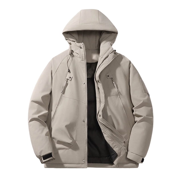 Veste Imperméable pour Homme Épaisse à Manches Longues à Capuche Chaude Décontractée Extérieur Usage Quotidien Nylon Spandex