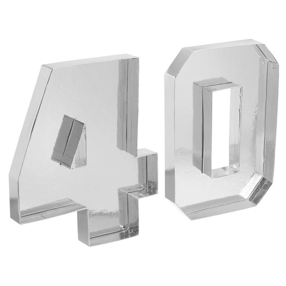 Uxcell Uxcell 40 Cardboard Number Set, Paper Box Fillable Tray Container for Mache Chocolate Candy Decorations, 10" Silver