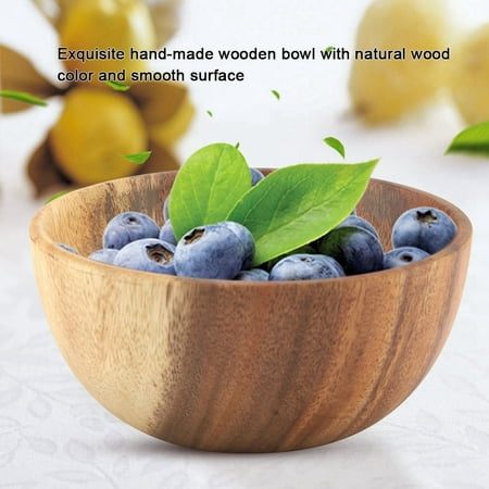 

Zerodis Solid Wooden Bowl for Salad Soup Rice Hand Made Wooden Bowl Kitchen Utensils Wooden Soup Bowl Wooden Bowl