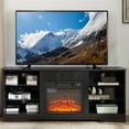 thumbnail image 2 of SESSLIFE Fireplace TV Stand for 65 Inch TV, Farmhouse TV Stand with Storage Shelves, Entertainment Center with 3D Flame Electric Fireplace Heater, Black, 2 of 8