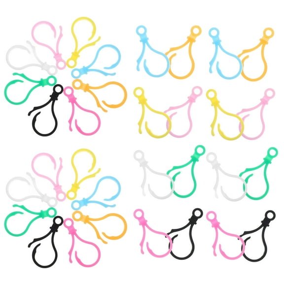 ROSENICE 200Pcs Keychain Clips for Keychains Plastic Backpack Clasp Hook for Diy Enthusiasts