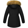 thumbnail image 2 of Chrisuno Girls Winter Coats Waterproof Long Length Puffer Jacket Soft Fleece Lined Outdoor Winter Parka With Hood Black 4-5, 2 of 5
