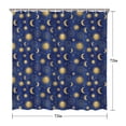 thumbnail image 5 of Blue Gold Sun Moon Star Zodiac Pattern Shower Curtain 72"x72" ,Bathroom Decorative Shower Curtains Set with 12 Hooks,Modern Waterproof Washable Shower Curtain, 5 of 6