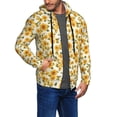 thumbnail image 2 of Kdxio Classical Cute Sunflower Print Men Hoodies Casual Hoodies for Men with Zip Pockets Full Zip Long Sleeve Sweatshirt Sports Hooded Jacket-XX-Large, 2 of 5