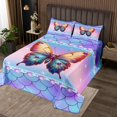 thumbnail image 2 of Erosebridal Girly Butterfly Coverlet Set Twin, Psychedelic Galaxy Stars Bedding Set, 2pcs, 2 of 5