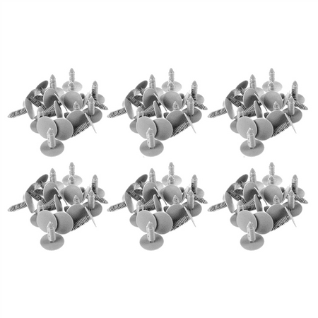 

120 Pcs Gray Plastic Car Trim Clips Rivet Fastener 6mm Hole 26mm Head