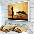 thumbnail image 3 of Designart ' African Woman and Lonely Tree ' African Landscape Framed Canvas Art Print, 3 of 3