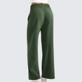 thumbnail image 4 of Ayolanni Wide-Leg Women's Pants on Petite Palazzo Army Green Elastic Band Solid Slacks Dress Pants Women L, 4 of 7