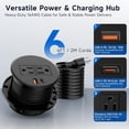 thumbnail image 6 of ZHANGONG Desk Power Grommet with 20W USB-C Fast Charging, 3.15" Recessed Power outlet for Desk, 2 AC Outlet & 2 USB Ports, 6.5FT Cord, 6 of 9