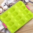 thumbnail image 3 of Advancent 12 rejillas molde Madeleine silicona antiadherente bandeja para hornear pasteles microondas bandeja para hornear con orejas portátiles Herramientas y accesorios para hornear verde Advancent HA8482-02B, 3 of 6