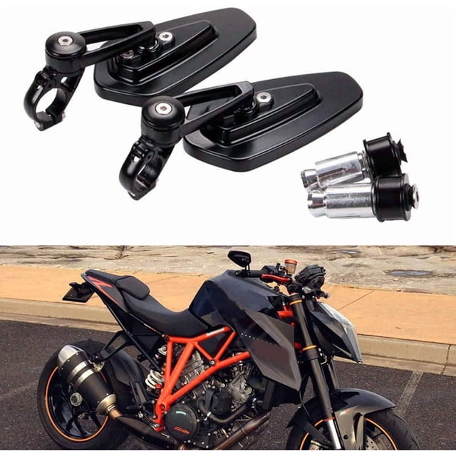 Espejos retrovisores tipo barra para moto MISS MOLY, aluminio negro
