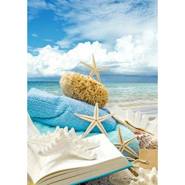 Taladro Diamond Painting (DE0486) 5D DIY Kit de punto de cruz completo (Playa de arena-k521) 50x70cm Hugtrwg Para estrenar