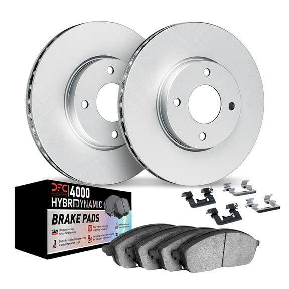 Dynamic Friction Company Front Geospec Brake Rotors Kit | 4000 HybriDynamic Brake Pads includes Hardware 4812-32015