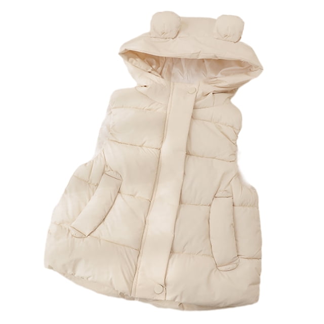 Chaleco acolchado cálido con capucha para niñas y niños, ropa de abrigo, chaleco aislante suave