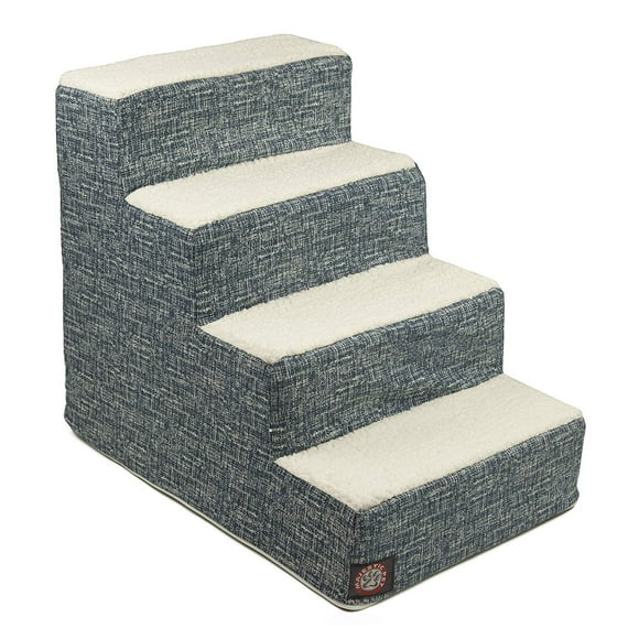 Majestic Pet Portable Pet Stairs Soft Sherpa Steps Foam Feeling Steps for Dogs & cats Dog & cat Ramp Perfect for Bed & Sofa Indoor Only Max Weight: up to 250 Lbs